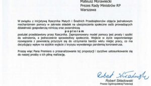 PREZES FEDERACJI ROBERT SKŁADOWSKI W POSTULACIE DO RZECZNIKA MŚP