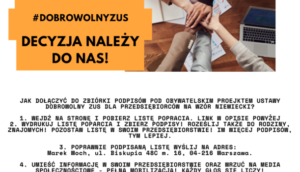 Zbiórka podpisów pod Obywatelskim Projektem Ustawy Dobrowolny ZUS dla polskich przedsiębiorców!