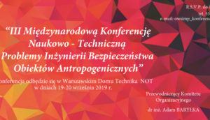 ZAPROSZENIE NA III MIĘDZYNARODOWĄ KONFERENCJĘ NAUKOWO-TECHNICZNĄ DO WDT NOT, 19-20 WRZEŚNIA 2019 R.