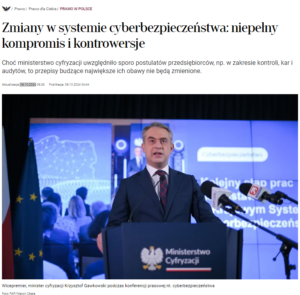 Opinia mec. Piotra Podgórskiego w Rzeczpospolitej dot. projektu zmian w przepisach w systemie bezpieczeństwa